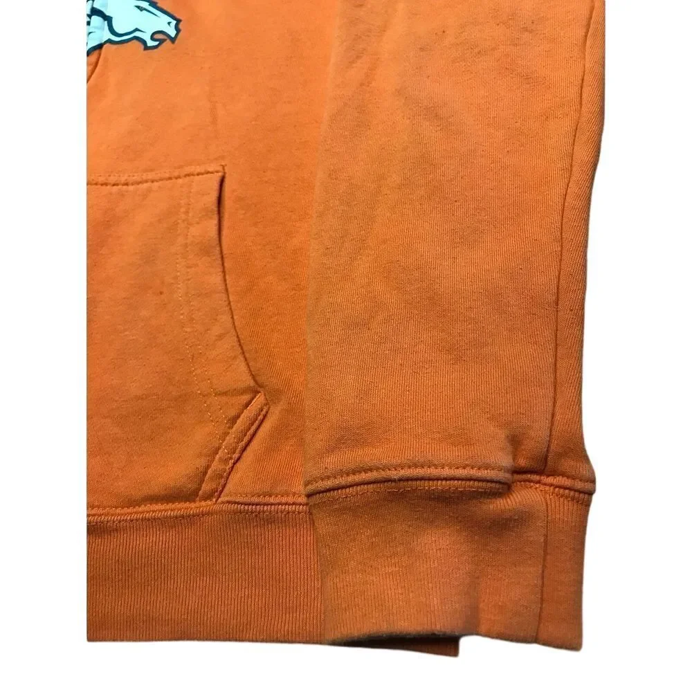NFL Team Apparel Full zip hooded Jacket Blue Orange Denver Broncos youth size Lg